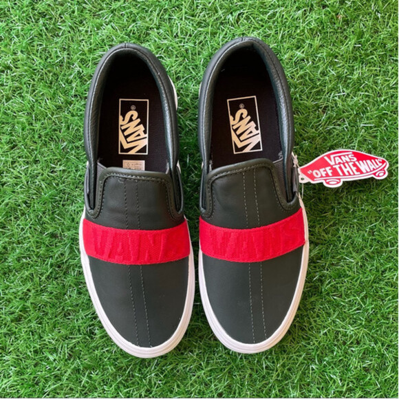Vans Classic Slip On Leather and Webbing - Picture 2 of 6